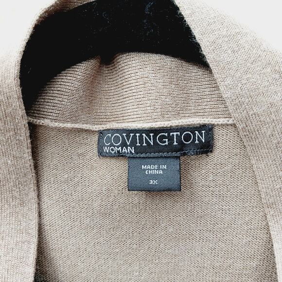 Sweater Cardigan Open 3X Oatmeal Beige Minimalist Quiet Luxury Capsule Soft Girl - Picture 7 of 9